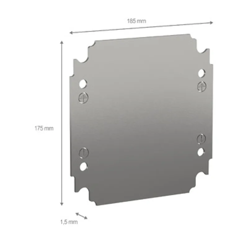 Plain mounting plate H200xW200mm made of galvanised sheet steel — photo 2 of 2
