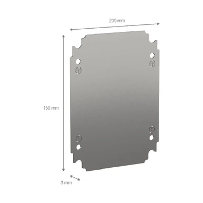 Plain mounting plate H250xW200mm made of galvanised sheet steel — photo 2 of 2