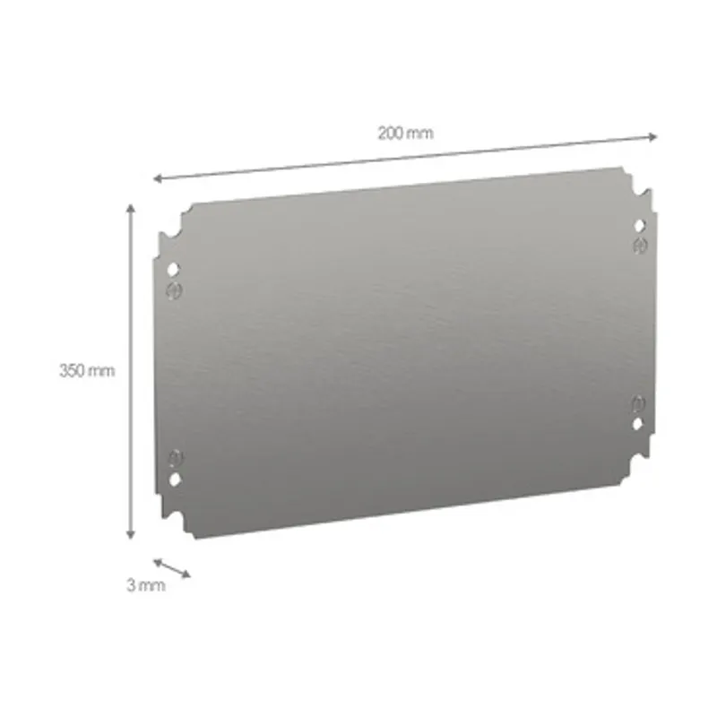 Plain mounting plate H250xW400mm made of galvanised sheet steel — photo 2 of 2