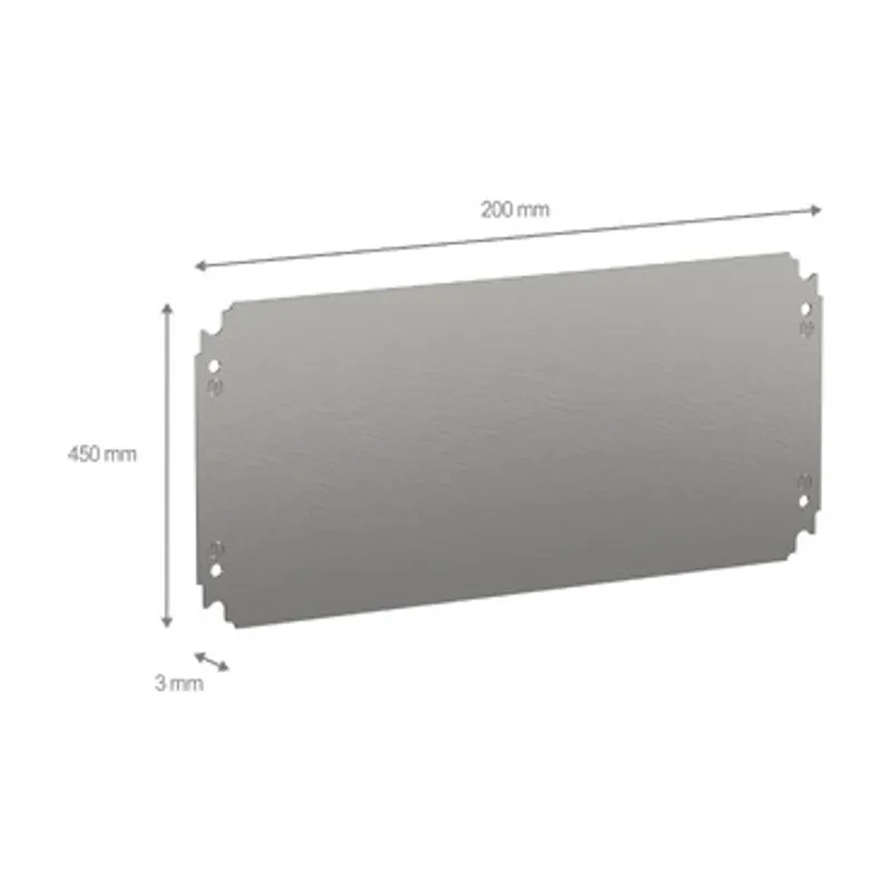 Plain mounting plate H250xW500mm made of galvanised sheet steel — photo 2 of 2