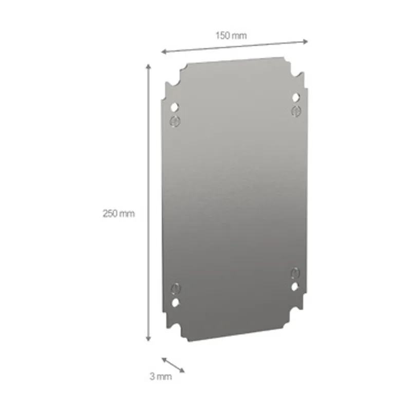 Plain mounting plate H300xW200mm made of galvanised sheet steel — photo 2 of 2