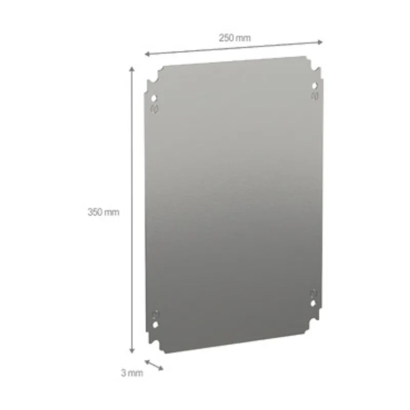 Plain mounting plate H400xW300mm made of galvanised sheet steel — photo 2 of 2