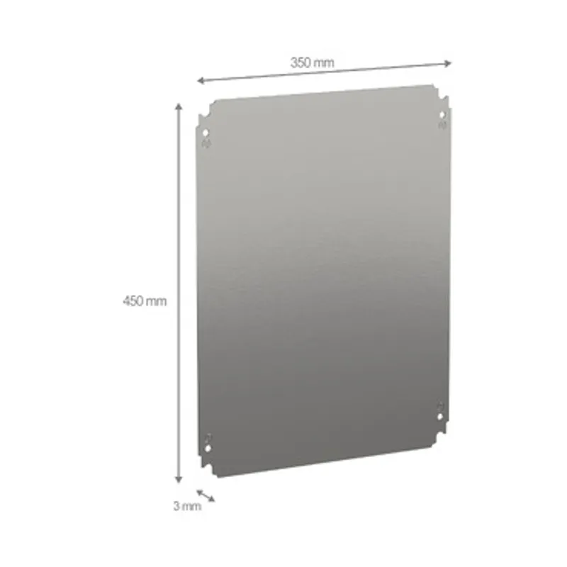 Plain mounting plate H500xW400mm made of galvanised sheet steel — photo 2 of 2