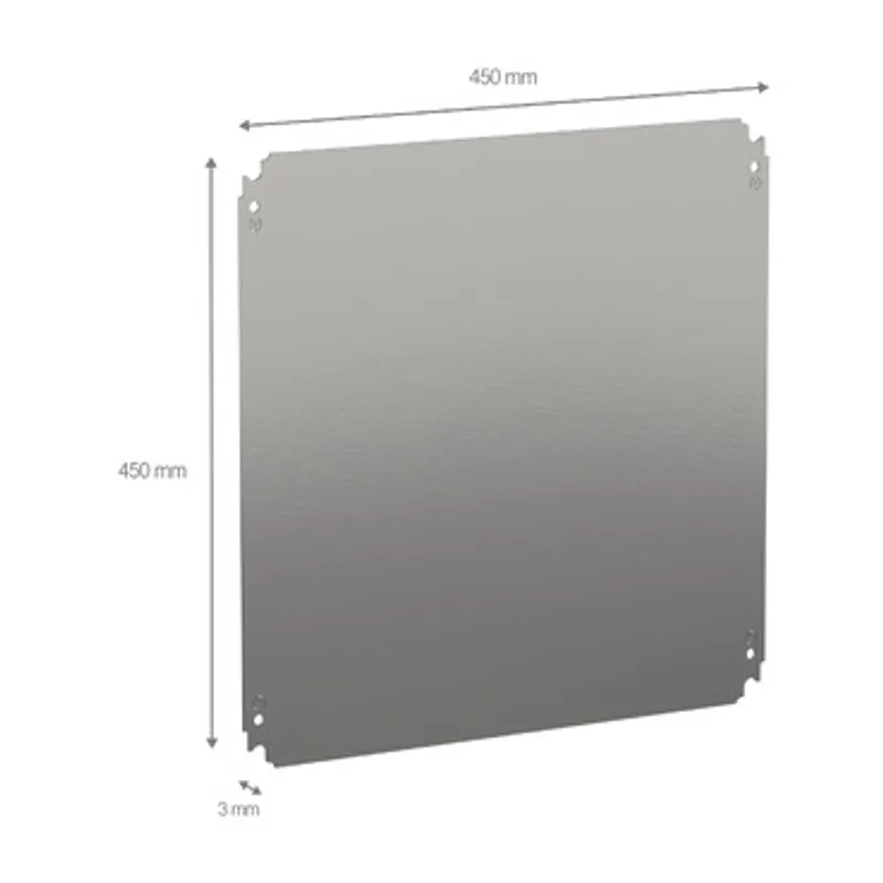 Plain mounting plate H500xW500mm made of galvanised sheet steel — photo 2 of 2