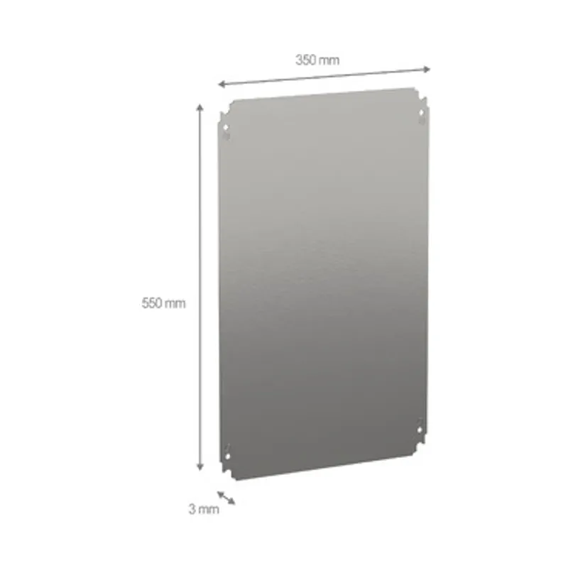 Plain mounting plate H600xW400mm made of galvanised sheet steel — photo 2 of 2