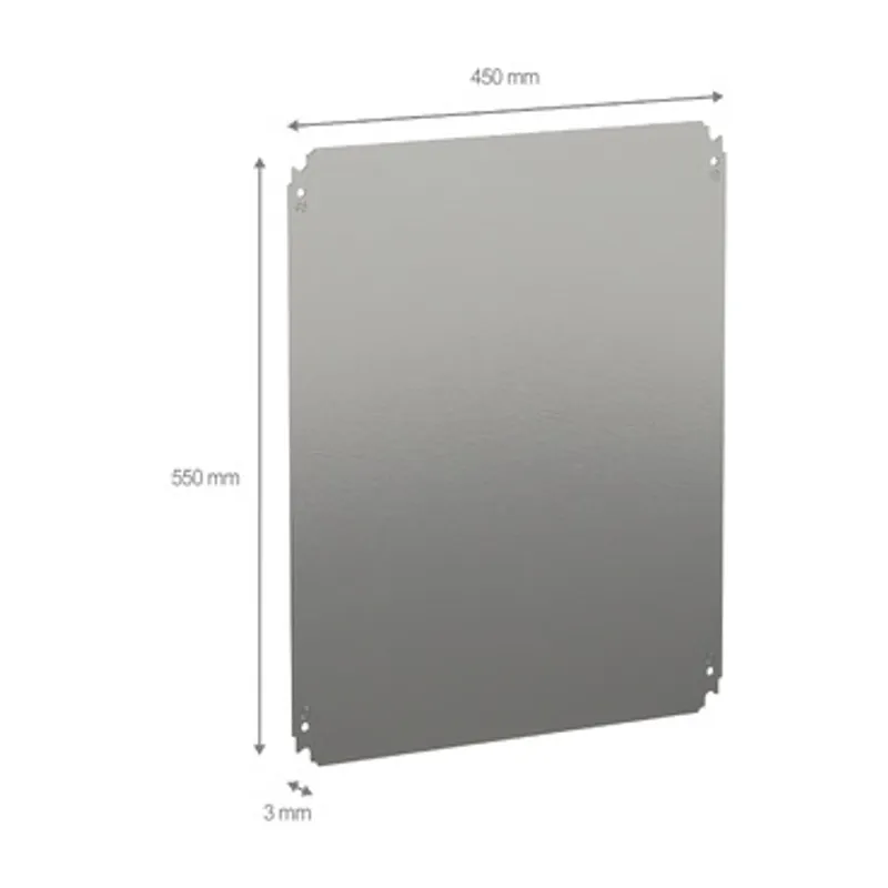 Plain mounting plate H500xW600mm made of galvanised sheet steel — photo 2 of 2