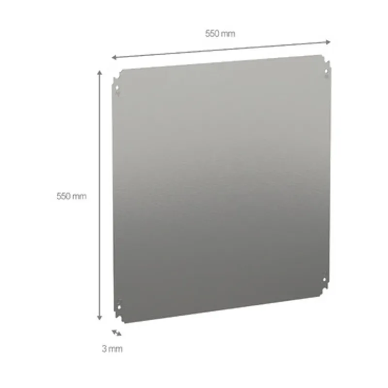 Plain mounting plate H600xW600mm made of galvanised sheet steel — photo 2 of 2
