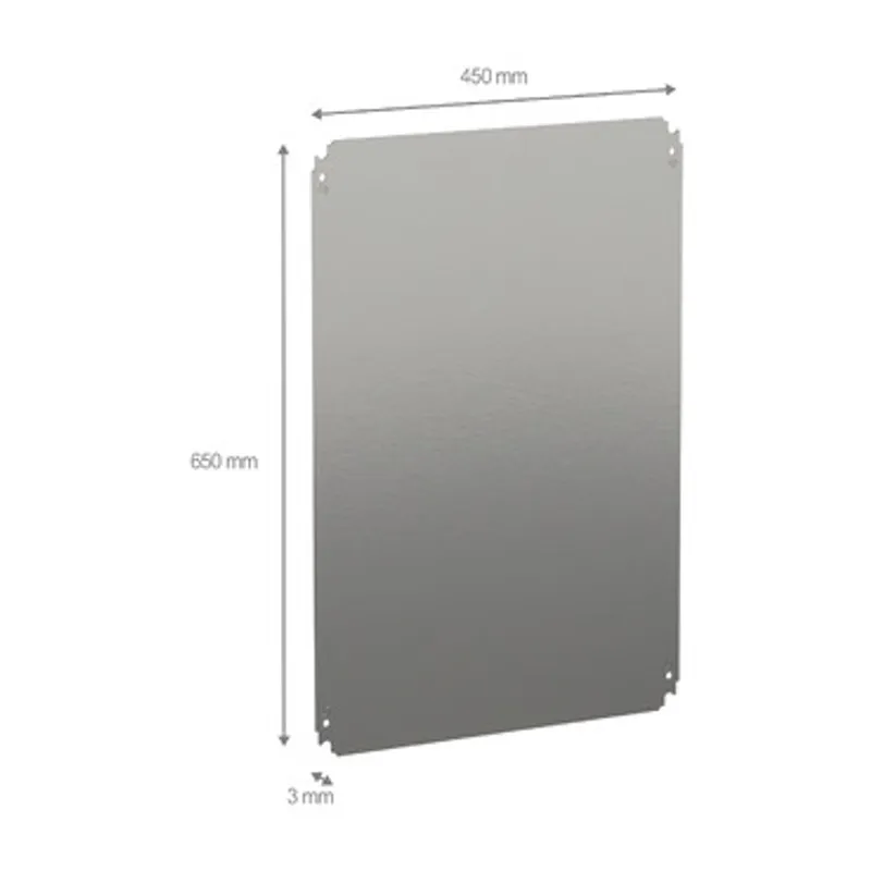 Plain mounting plate H700xW500mm made of galvanised sheet steel — photo 2 of 2