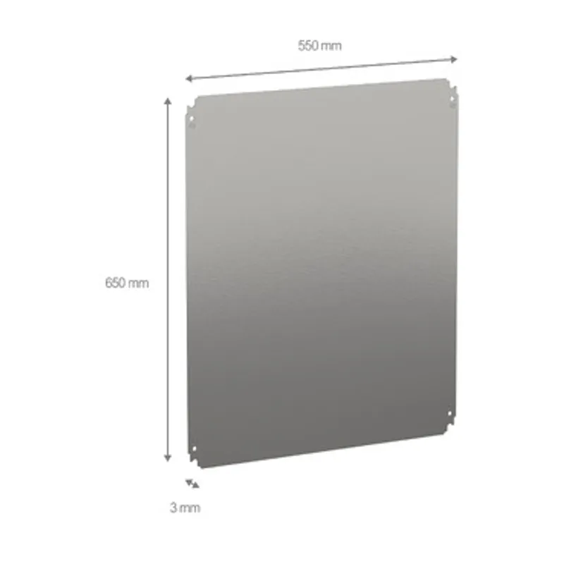 Plain mounting plate H700xW600mm made of galvanised sheet steel — photo 2 of 2