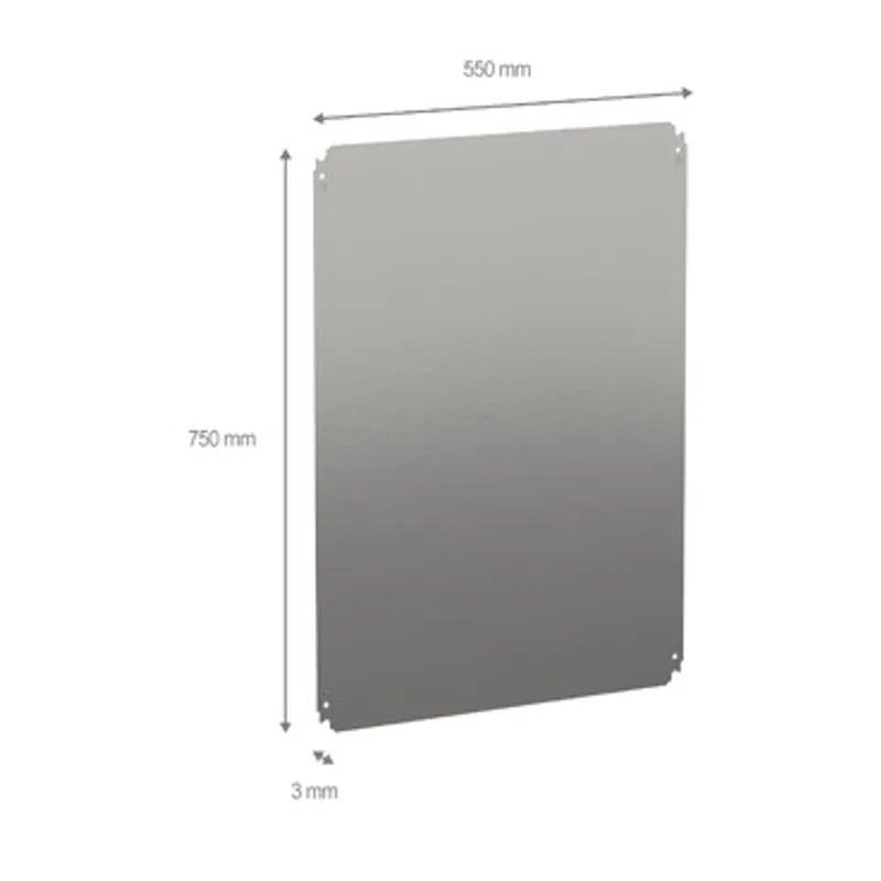 Plain mounting plate H800xW600mm made of galvanised sheet steel — photo 2 of 2