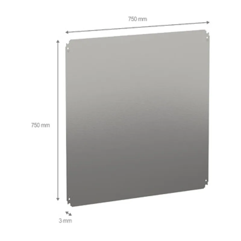 Plain mounting plate H800xW800mm made of galvanised sheet steel — photo 2 of 2