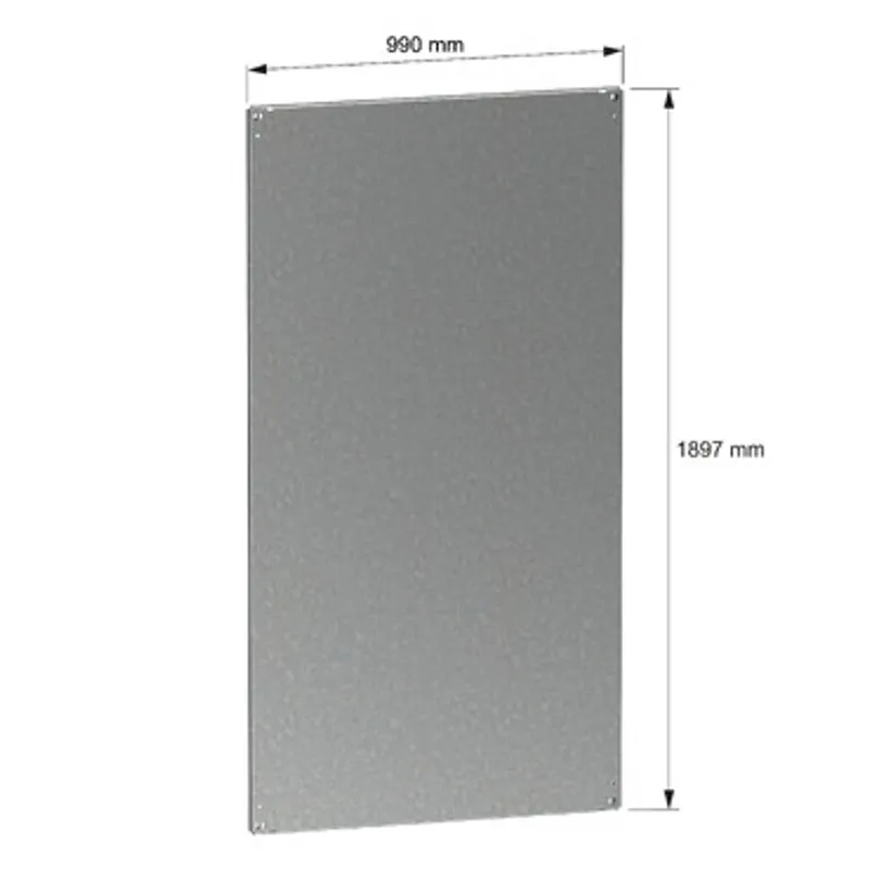 Wide mounting plate, PanelSeT SFN, PanelSeT SF, for electrical enclosure H2000 W1000mm, galvanized steel — photo 2 of 5
