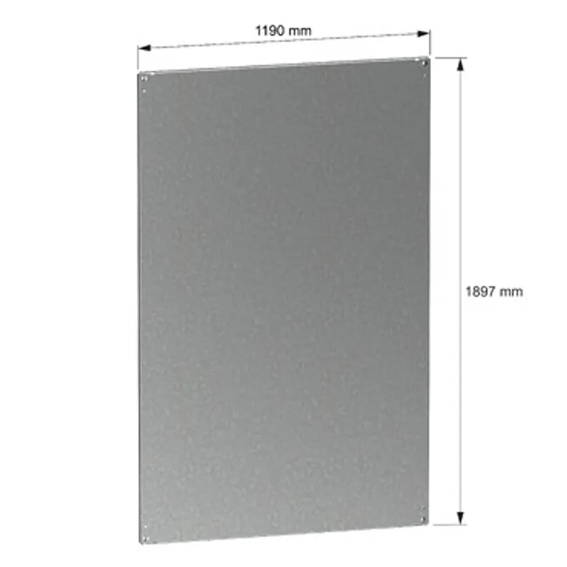 Wide mounting plate, PanelSeT SFN, PanelSeT SF, for electrical enclosure H2000 W1200mm, galvanized steel — photo 2 of 5