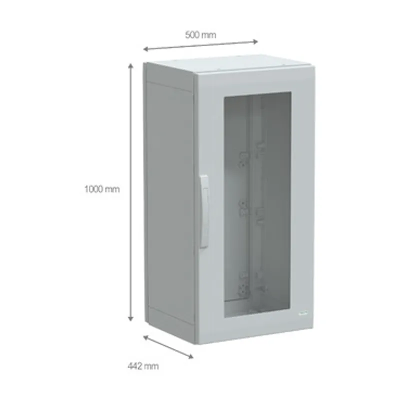 Floor standing polyester enclosure, PanelSeT PLA, glazed door, completely sealed, 1000x500x420mm, IP65, IK08 — photo 2 of 4