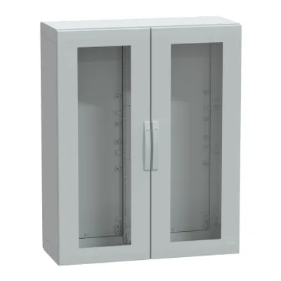 Floor standing polyester enclosure, PanelSeT PLA, glazed door, completely sealed, 1250x1000x420mm, IP65, IK08