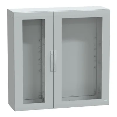 Floor standing polyester enclosure, PanelSeT PLA, glazed door, completely sealed, 1250x1250x420mm, IP65, IK08