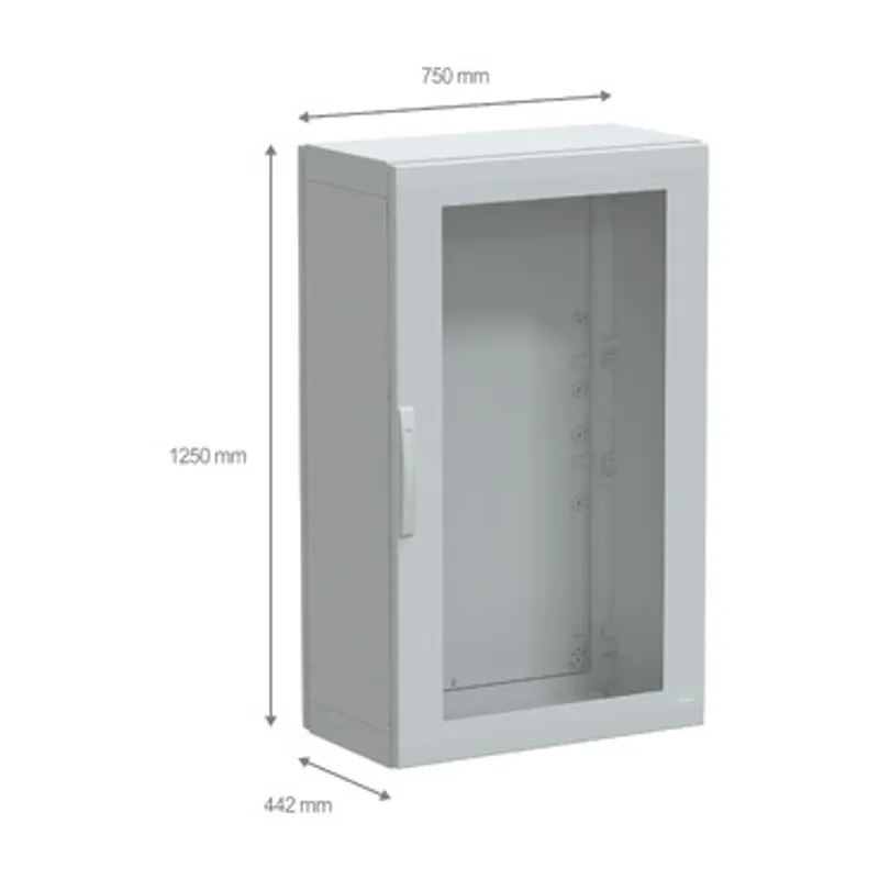 Floor standing polyester enclosure, PanelSeT PLA, glazed door, completely sealed, 1250x750x420mm, IP65, IK08 — photo 2 of 4