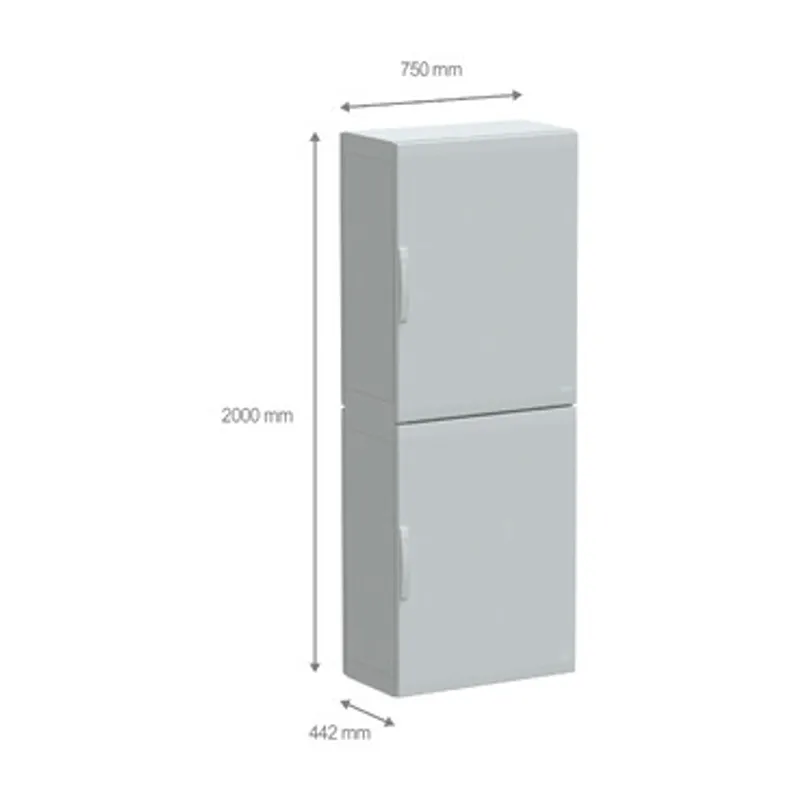 Floor standing polyester enclosure, PanelSeT PLA, plain door, completely sealed, 2000x750x420mm, IP65, IK10 — photo 2 of 4