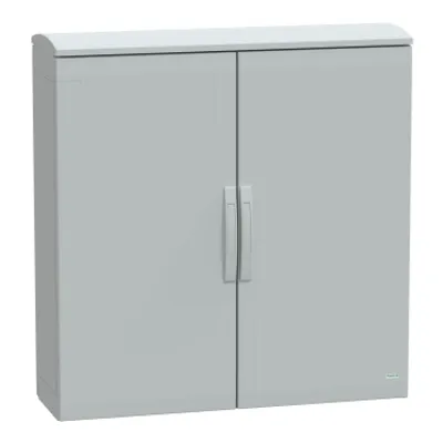 Floor standing polyester enclosure, PanelSeT PLA, plain door, ventilated canopy, 1000x1000x320mm, IP44, IK10