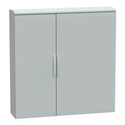 Floor standing polyester enclosure, PanelSeT PLA, plain door, ventilated canopy, 1250x1250x320mm, IP44, IK10