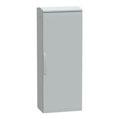 Floor standing polyester enclosure, PanelSeT PLA, plain door, ventilated canopy, 1250x500x320mm, IP44, IK10