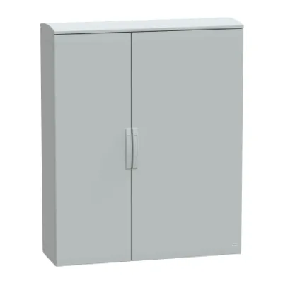 Floor standing polyester enclosure, PanelSeT PLA, plain door, ventilated canopy, 1500x1250x420mm, IP44, IK10