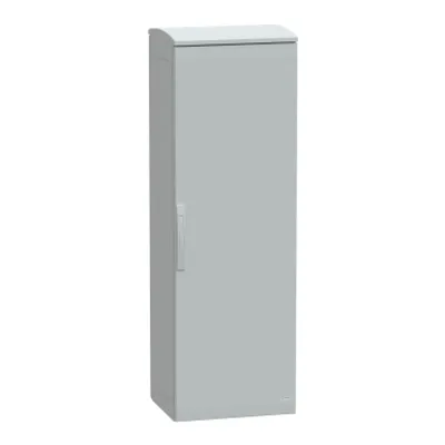 Floor standing polyester enclosure, PanelSeT PLA, plain door, ventilated canopy, 1500x500x420mm, IP44, IK10