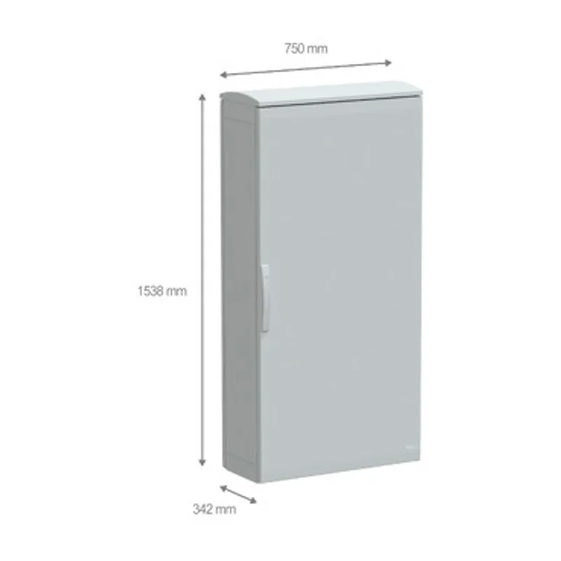 Floor standing polyester enclosure, PanelSeT PLA, plain door, ventilated canopy, 1500x750x320mm, IP44, IK10 — photo 2 of 4