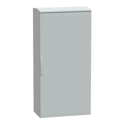 Floor standing polyester enclosure, PanelSeT PLA, plain door, ventilated canopy, 1500x750x420mm, IP44, IK10