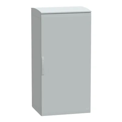 Floor standing polyester enclosure, PanelSeT PLA, plain door, ventilated canopy, 1500x750x620mm, IP44, IK10