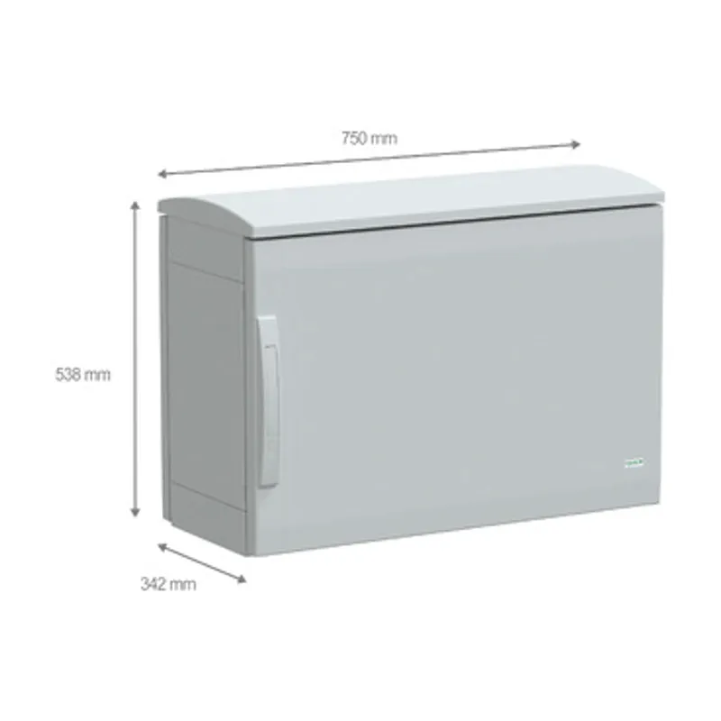 Floor standing polyester enclosure, PanelSeT PLA, plain door, ventilated canopy, 500x750x320mm, IP44, IK10 — photo 2 of 4