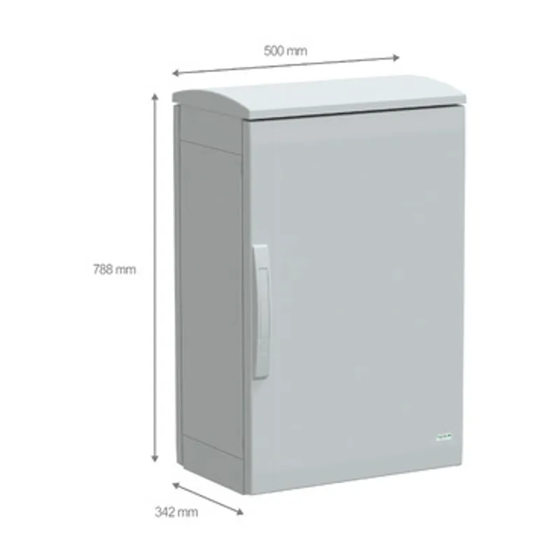 Floor standing polyester enclosure, PanelSeT PLA, plain door, ventilated canopy, 750x500x320mm, IP44, IK10 — photo 2 of 4