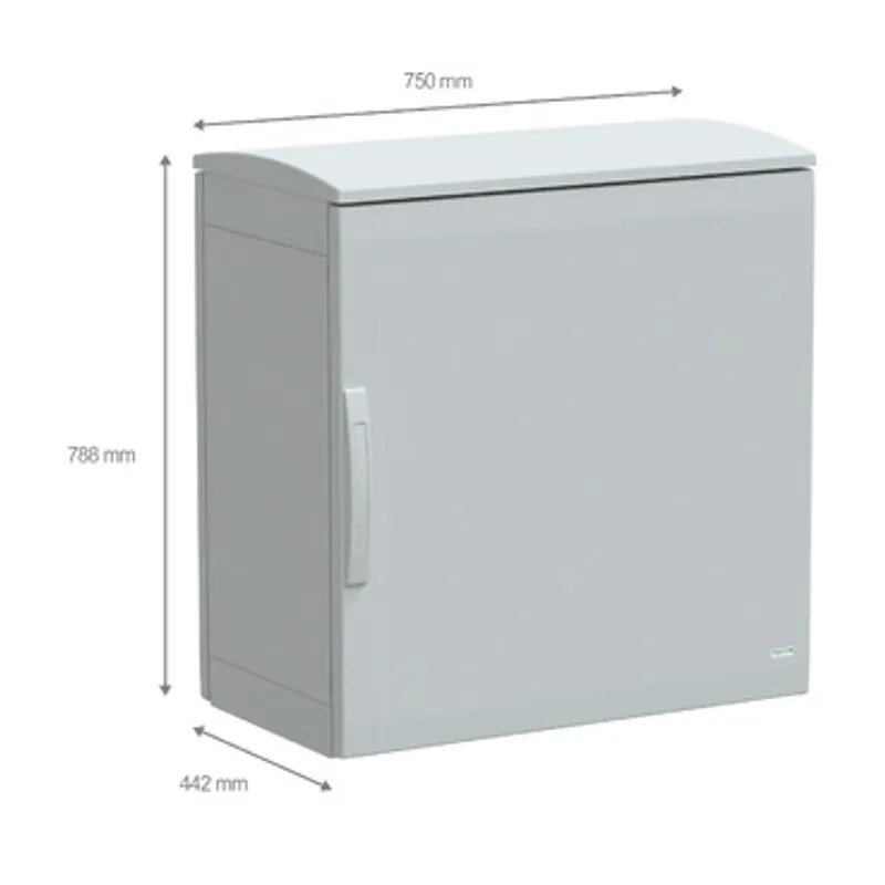 Floor standing polyester enclosure, PanelSeT PLA, plain door, ventilated canopy, 750x750x420mm, IP44, IK10 — photo 2 of 4
