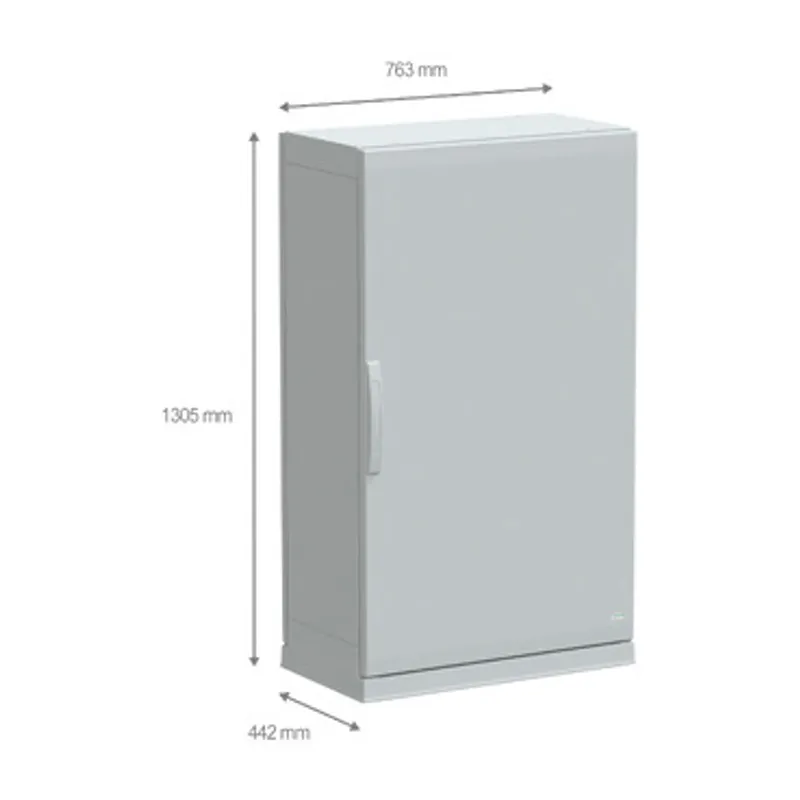 Floor standing polyester enclosure, PanelSeT PLA, plain door, open bottom, 1250x750x420mm, IP54, IK10 — photo 2 of 4