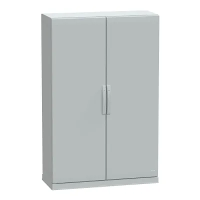 Floor standing polyester enclosure, PanelSeT PLA, plain door, open bottom, 1500x1000x420mm, IP54, IK10