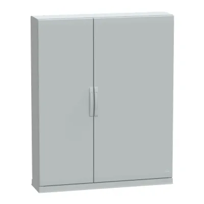 Floor standing polyester enclosure, PanelSeT PLA, plain door, open bottom, 1500x1250x320mm, IP54, IK10