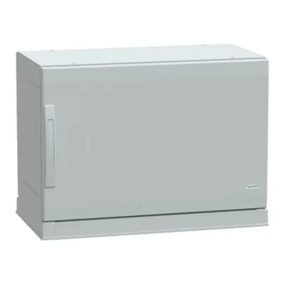 Floor standing polyester enclosure, PanelSeT PLA, plain door, open bottom, 500x750x420mm, IP54, IK10