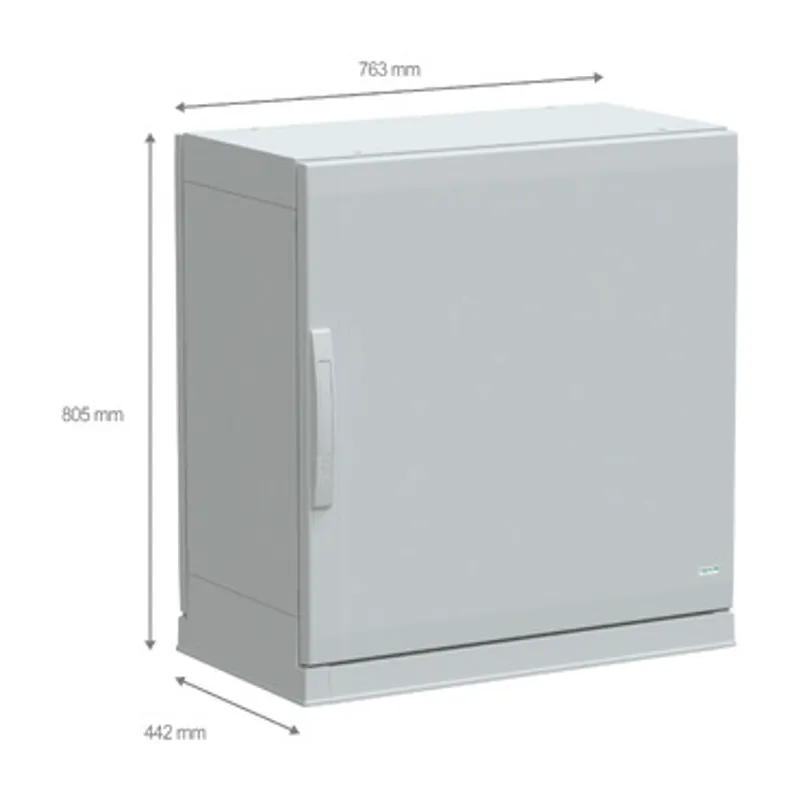 Floor standing polyester enclosure, PanelSeT PLA, plain door, open bottom, 750x750x420mm, IP54, IK10 — photo 2 of 4