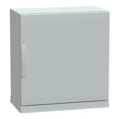 Floor standing polyester enclosure, PanelSeT PLA, plain door, open bottom, 750x750x420mm, IP54, IK10