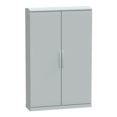 Floor standing polyester enclosure, PanelSeT PLA, open bottom, ventilated canopy, 1500x1000x320mm, IP44, IK10