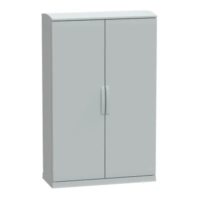 Floor standing polyester enclosure, PanelSeT PLA, open bottom, ventilated canopy, 1500x1000x420mm, IP44, IK10