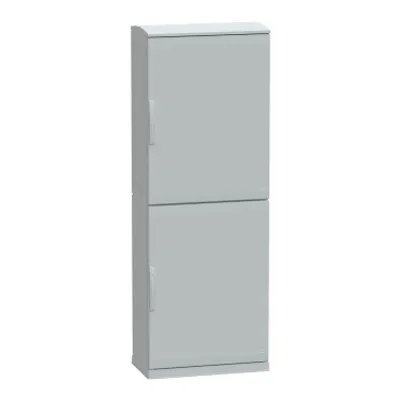 Floor standing polyester enclosure, PanelSeT PLA, open bottom, ventilated canopy, 2000x750x420mm, IP44, IK10