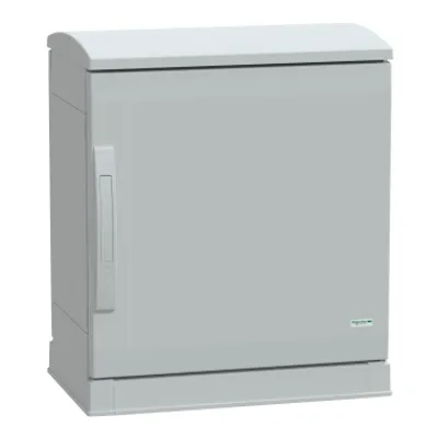 Floor standing polyester enclosure, PanelSeT PLA, open bottom, ventilated canopy, 500x500x320mm, IP44, IK10