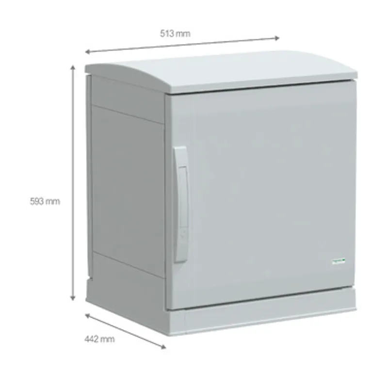Floor standing polyester enclosure, PanelSeT PLA, open bottom, ventilated canopy, 500x500x420mm, IP44, IK10 — photo 2 of 4