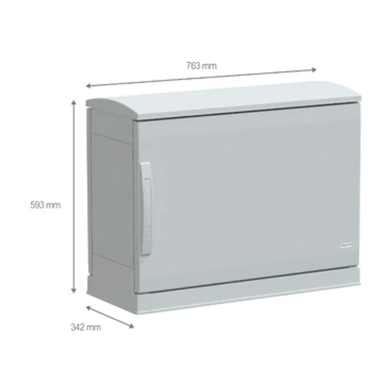 Floor standing polyester enclosure, PanelSeT PLA, open bottom, ventilated canopy, 500x750x320mm, IP44, IK10 — photo 2 of 4