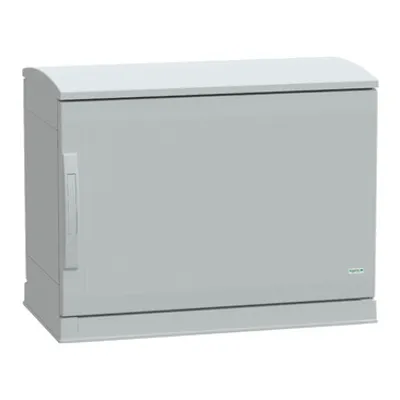 Floor standing polyester enclosure, PanelSeT PLA, open bottom, ventilated canopy, 500x750x420mm, IP44, IK10