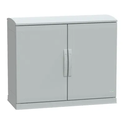 Floor standing polyester enclosure, PanelSeT PLA, open bottom, ventilated canopy, 750x1000x420mm, IP44, IK10