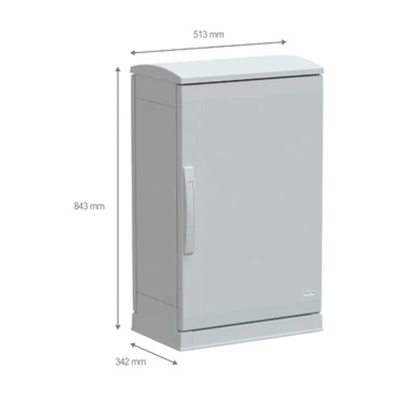 Floor standing polyester enclosure, PanelSeT PLA, open bottom, ventilated canopy, 750x500x320mm, IP44, IK10 — photo 2 of 4