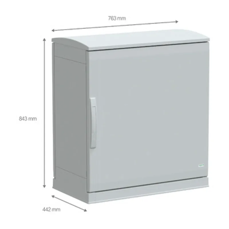 Floor standing polyester enclosure, PanelSeT PLA, open bottom, ventilated canopy, 750x750x420mm, IP44, IK10 — photo 2 of 4
