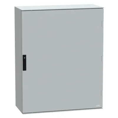 Wall mounted polyester enclosure, PanelSeT PLM, plain door, with bakelite plate, 1056x852x350mm, IP66, IK10, RAL 7035